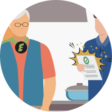 two people reading a report