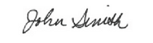 The name 'John Smith' written in standard cursive signature style